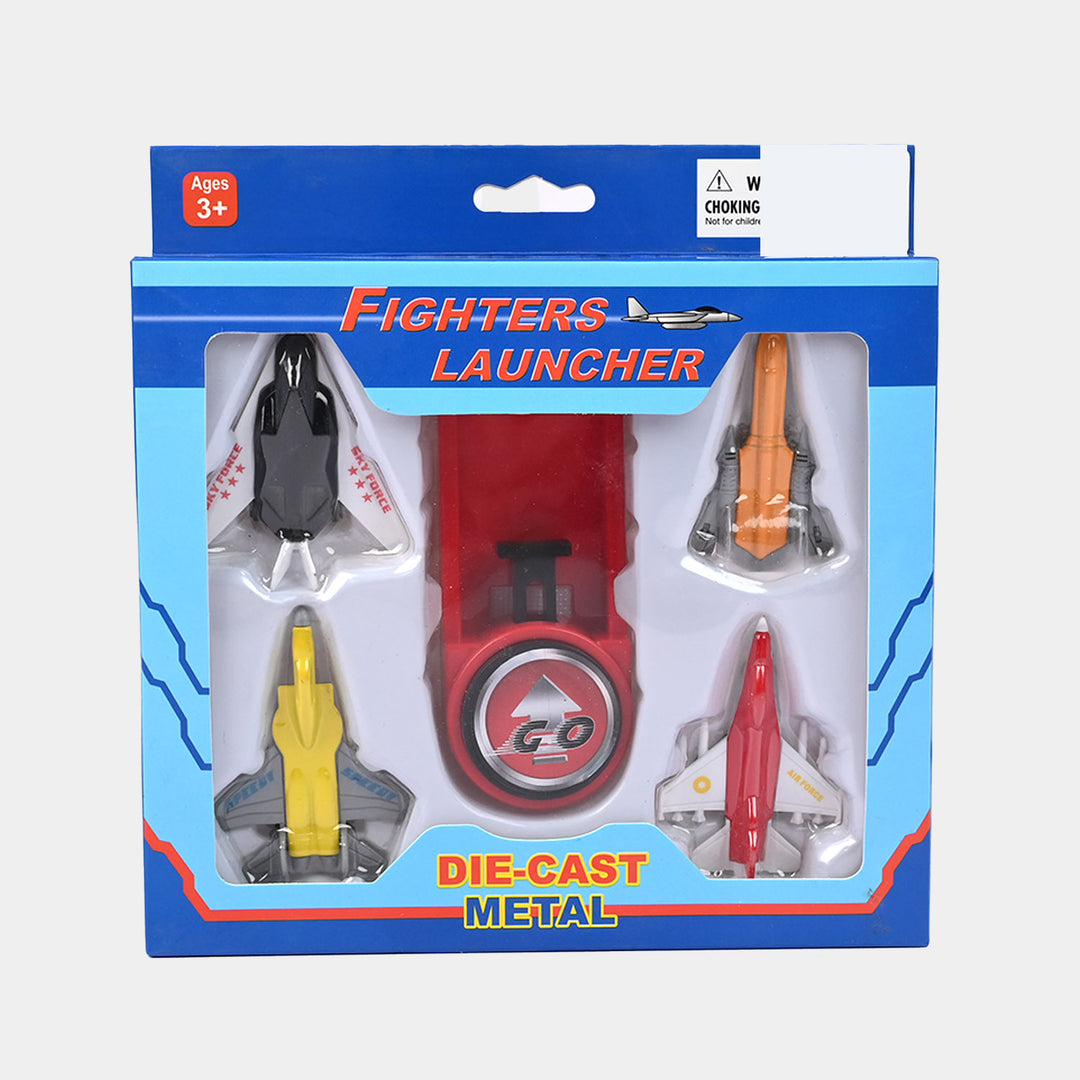 Fighters Launcher Die-Cast Metal Toy Plane Set