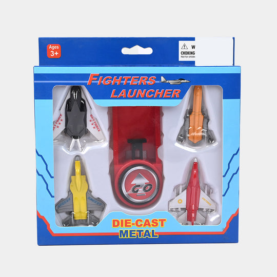 Fighters Launcher Die-Cast Metal Toy Plane Set