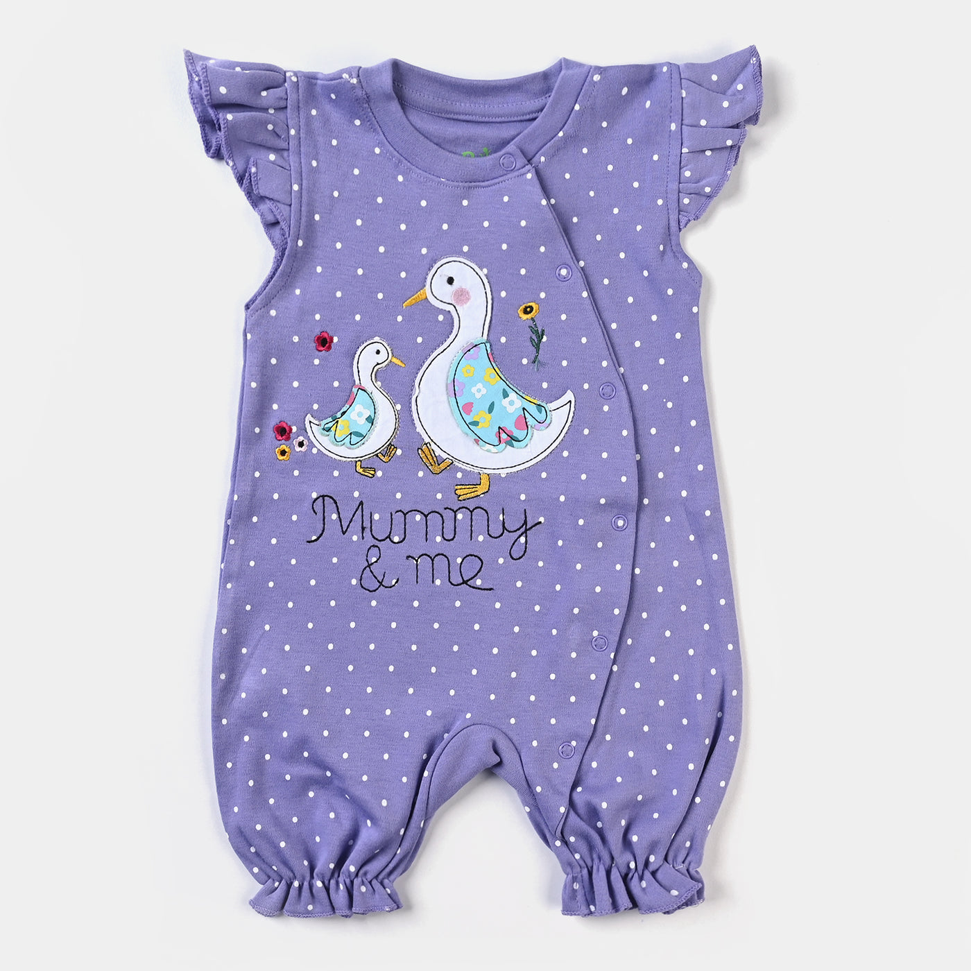 Infant Girls Cotton Interlock Knitted Romper Mummy & me-Purple