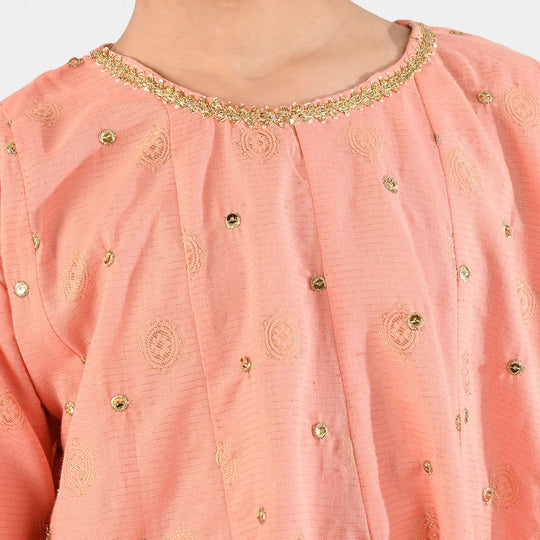 Girls Jacquard 3Pcs Hoor-Peach