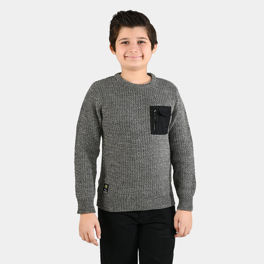 Boys Acrylic Sweater-Rules-GREY
