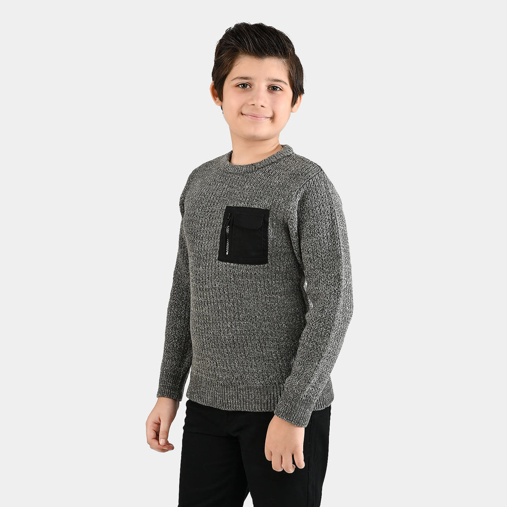 Boys Acrylic Sweater-Rules-GREY