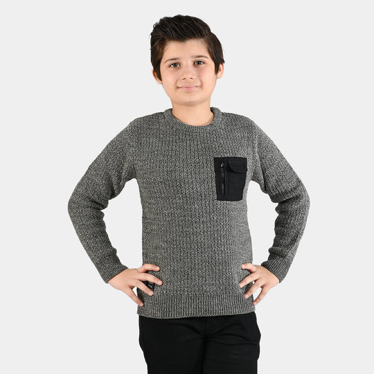 Boys Acrylic Sweater-Rules-GREY