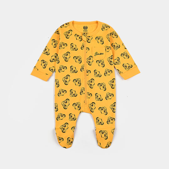 Infant Boys Cotton Interlock Knitted Romper Lion King-Citrus