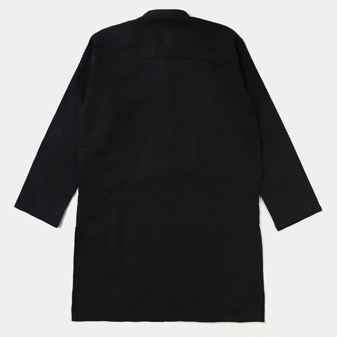 Boys Chicken Kari Basic Kurta (Black Chicken)-BLACK