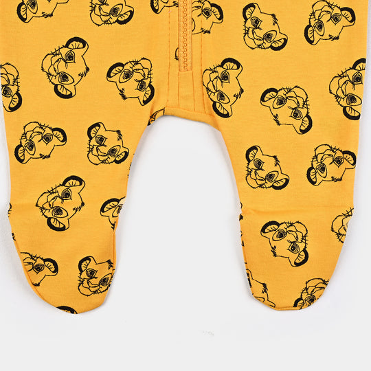 Infant Boys Cotton Interlock Knitted Romper Lion King-Citrus