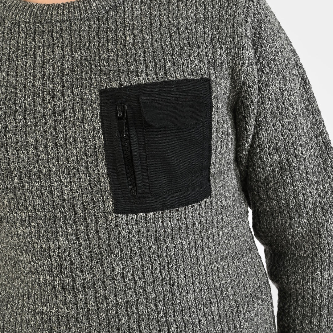 Boys Acrylic Sweater-Rules-GREY