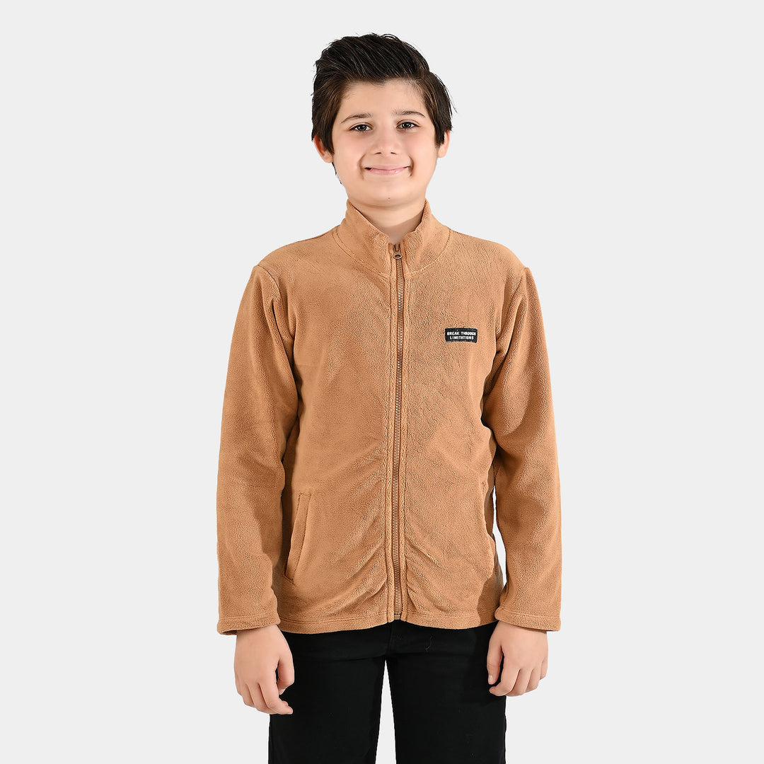 Boys Fleece Jacket BREAK THROUGH LIMITATION-BROWN