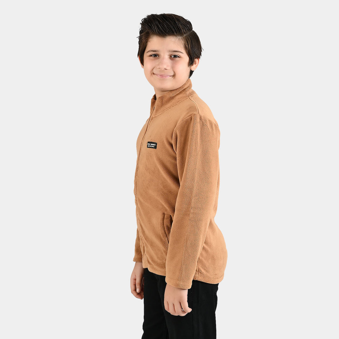 Boys Fleece Jacket BREAK THROUGH LIMITATION-BROWN