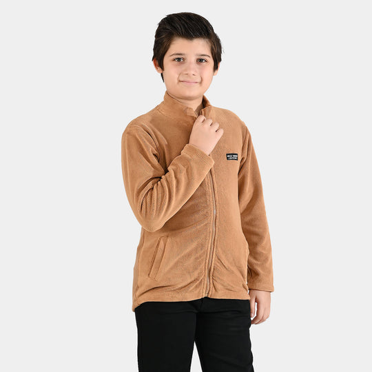 Boys Fleece Jacket BREAK THROUGH LIMITATION-BROWN