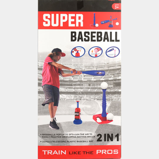 Super Baseball 2-in-1 Batting Tee & Pop-Up Launcher Set