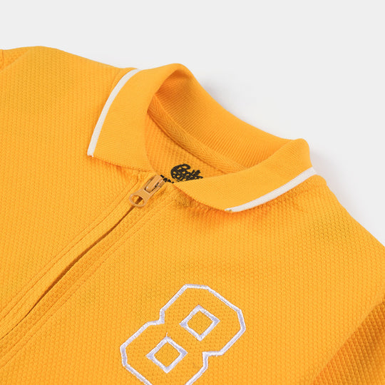 Boys Jumbo Pique Polo Eight-Citrus