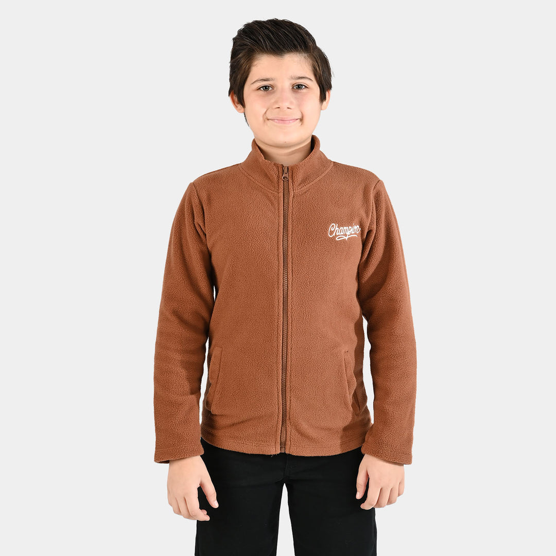 Boys Fleece Jacket Champion-BROWN
