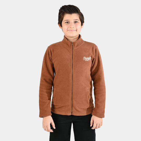 Boys Fleece Jacket Champion-BROWN