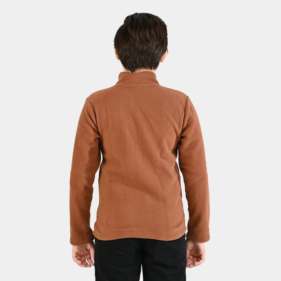 Boys Fleece Jacket Champion-BROWN