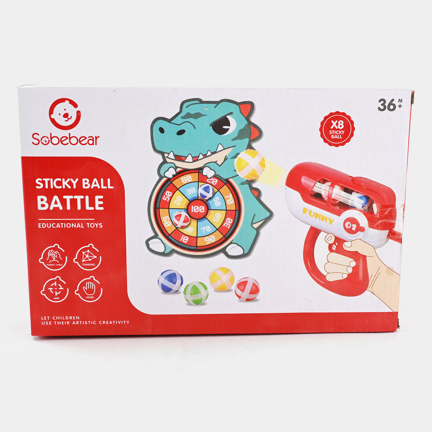 Dinosaur Target With Sticky Ball For Kids