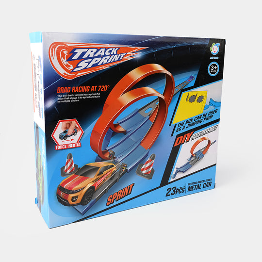 Toy Car Track Set With Metal Car For Kids