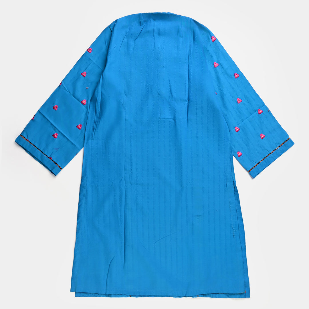 Teen Girls Jacquard EMB Kurti Elephant-Teal