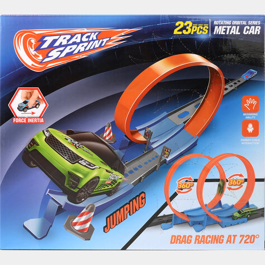 Toy Car Track Set With Metal Car For Kids