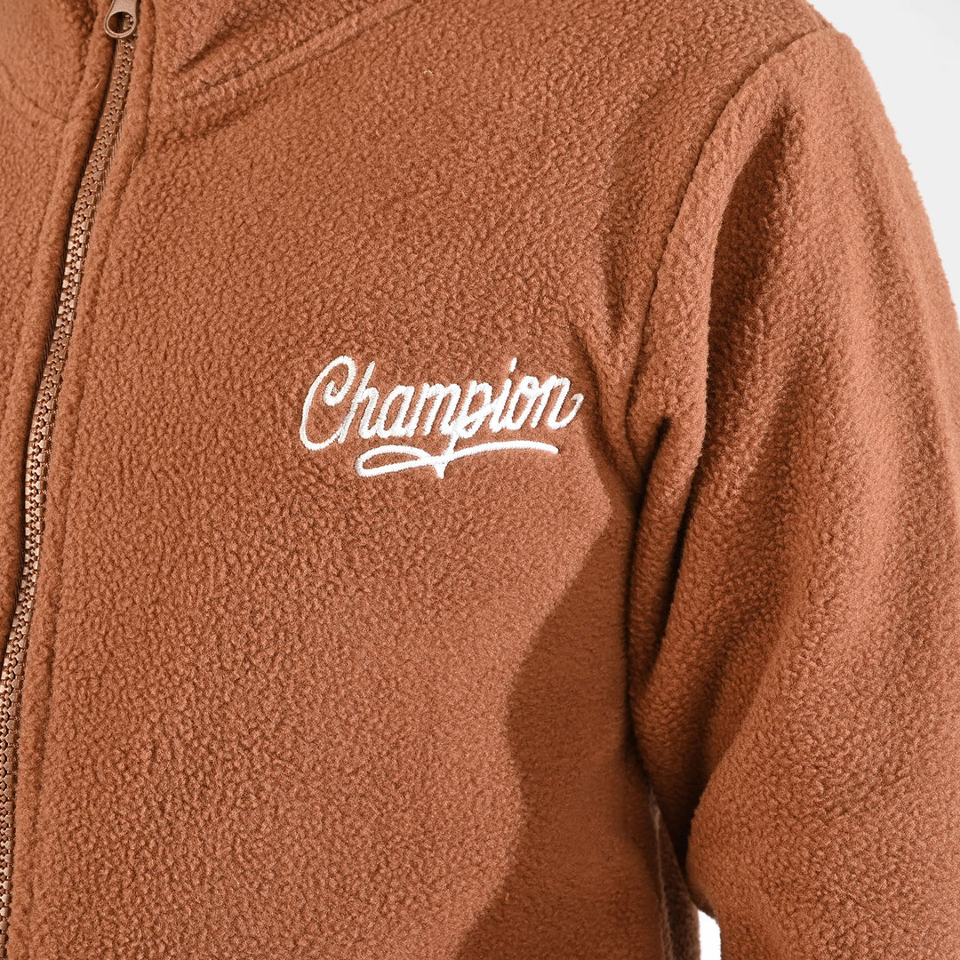 Boys Fleece Jacket Champion-BROWN