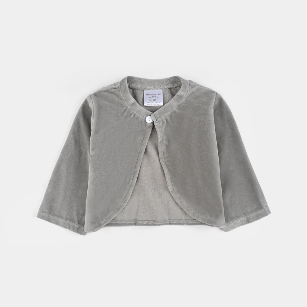 Infant Girls Cotton Interlock Fancy Suit-Grey/Purple