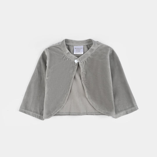 Infant Girls Cotton Interlock Fancy Suit-Grey/Purple