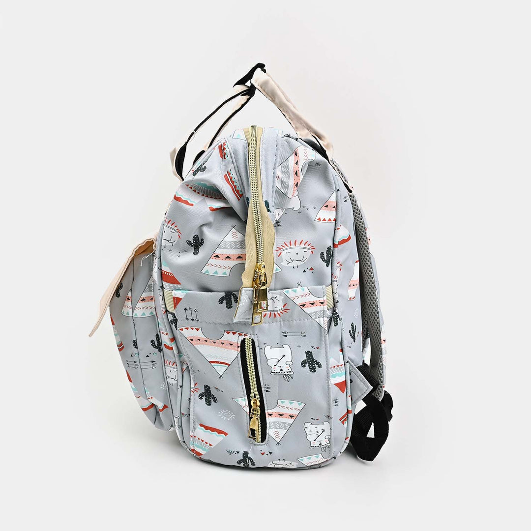 BABY CARE MOTHER BAG PACK | GRAY - 1025