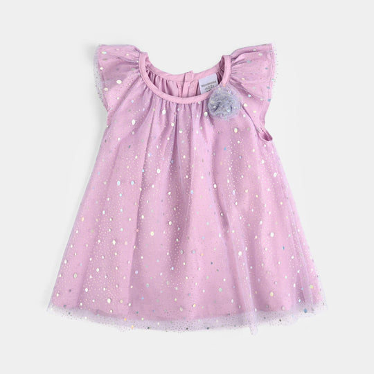 Infant Girls Cotton Interlock Fancy Suit-Grey/Purple