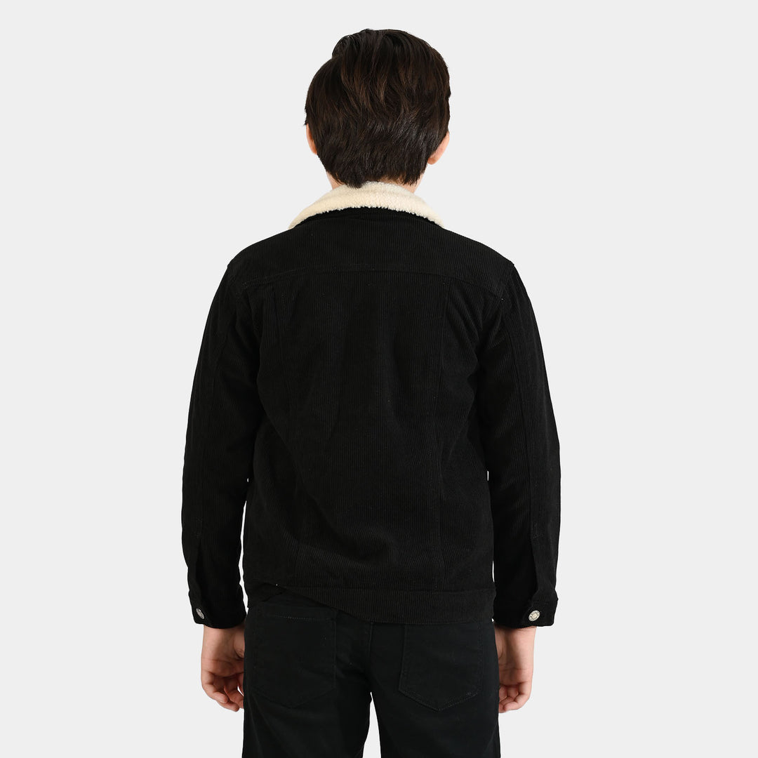 Boys Corduroy Woven Jacket Live-Black