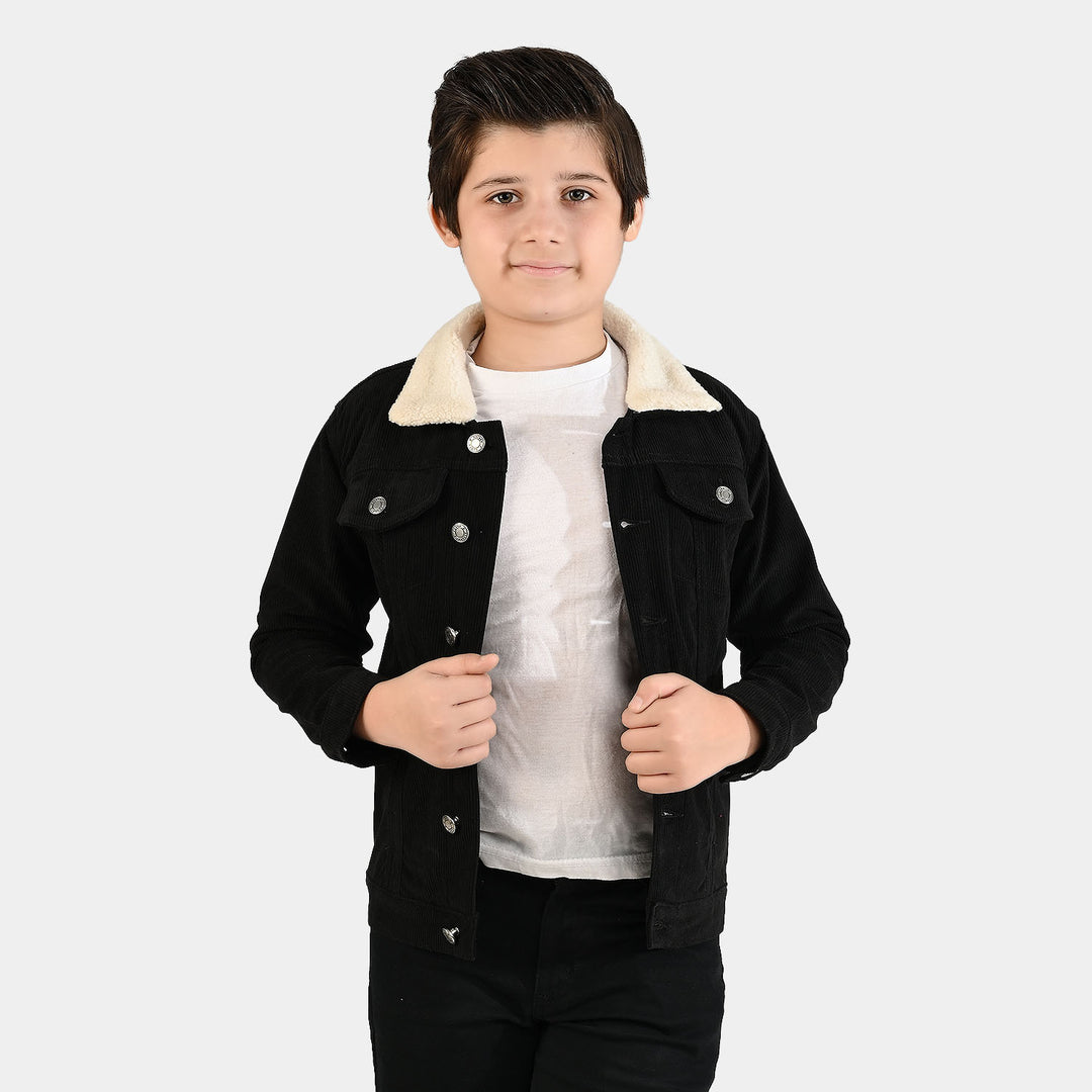 Boys Corduroy Woven Jacket Live-Black