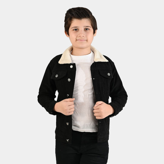 Boys Corduroy Woven Jacket Live-Black