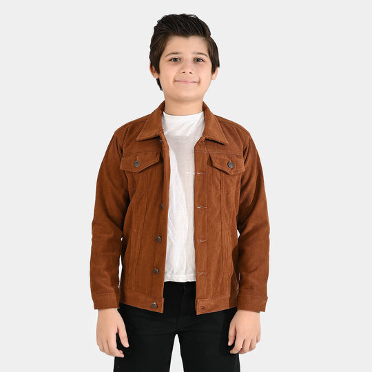 Boys Corduroy Woven Jacket Straight-Brown