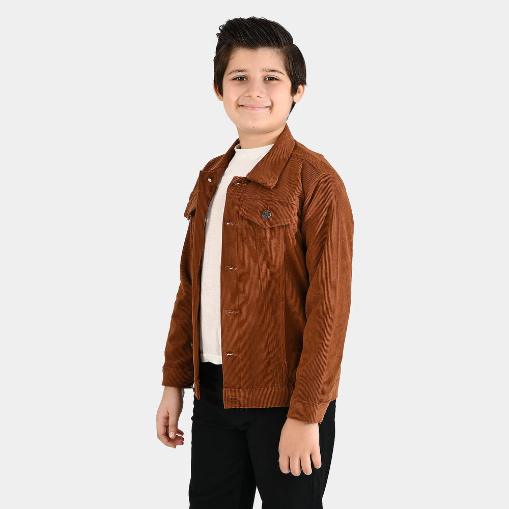 Boys Corduroy Woven Jacket Straight-Brown