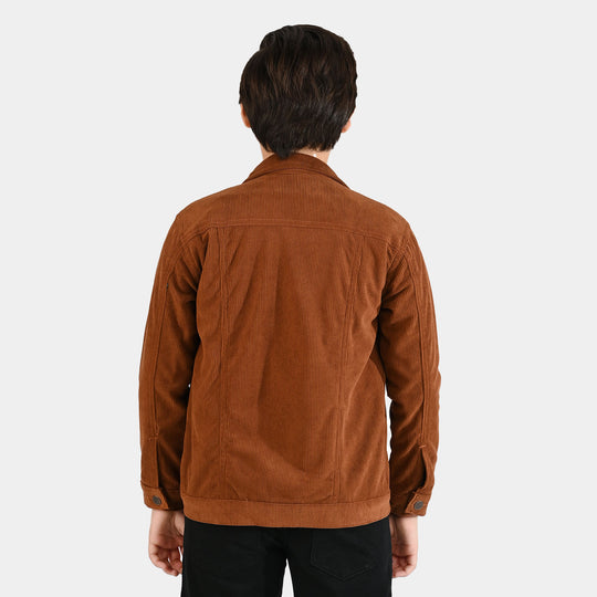 Boys Corduroy Woven Jacket Straight-Brown
