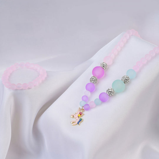 ELEGANT BEADED NECKLACE & BRACELET FOR GIRLS