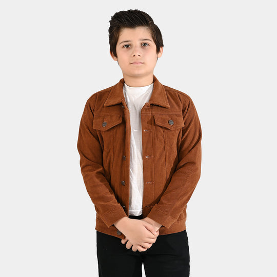 Boys Corduroy Woven Jacket Straight-Brown