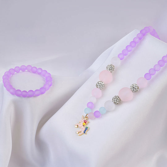 ELEGANT BEADED NECKLACE & BRACELET FOR GIRLS