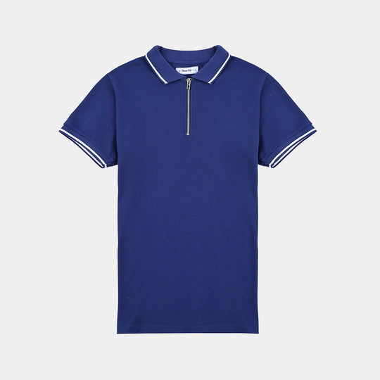 Teens Boys Jumbo Pique Polo Basic-NAVY