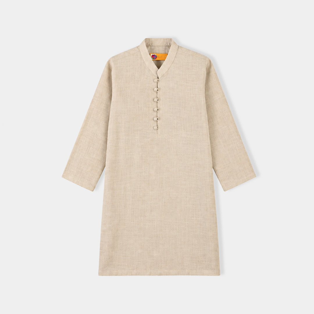 Boys Cotton Slub 3Piece Suit (Maze)-BEIGE