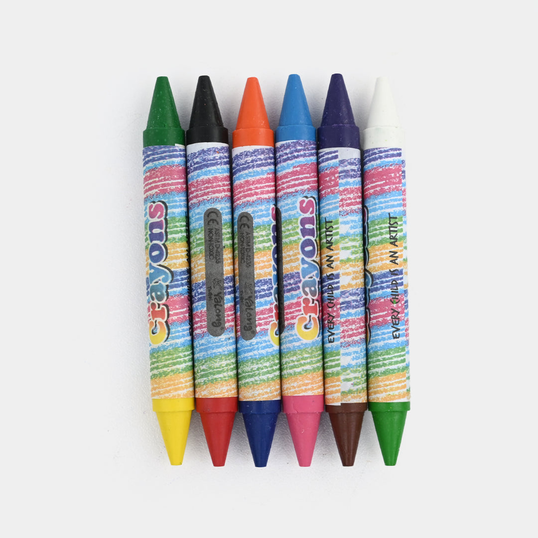 Kids Dual-Ended Wax Crayons 12Pcs