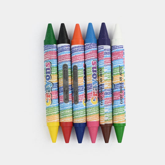Kids Dual-Ended Wax Crayons 12Pcs