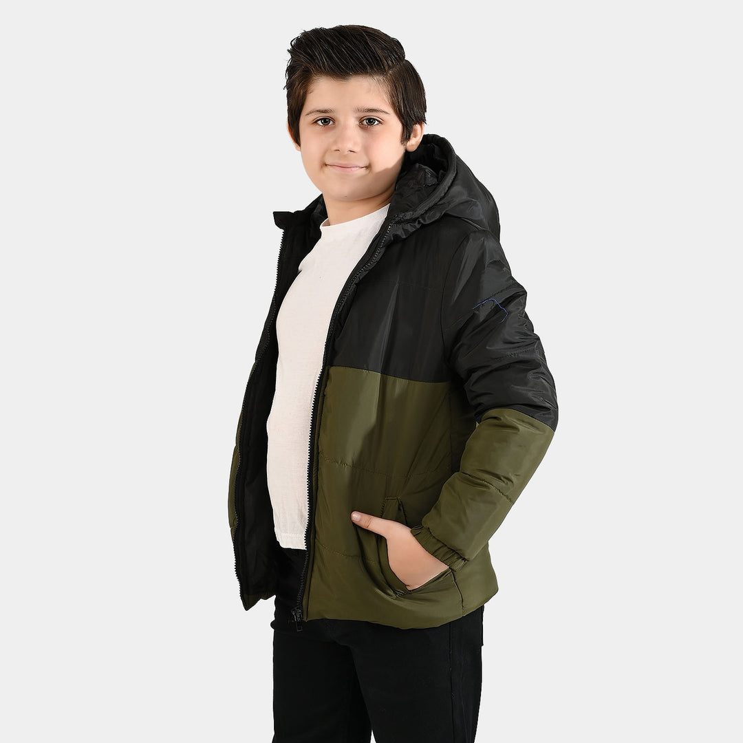 Boys Quilted Hooded Jacket F/S Future-BLACK