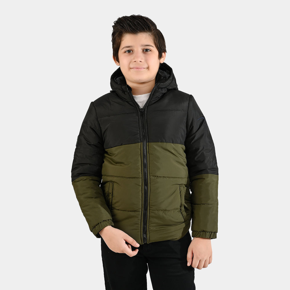 Boys Quilted Hooded Jacket F/S Future-BLACK