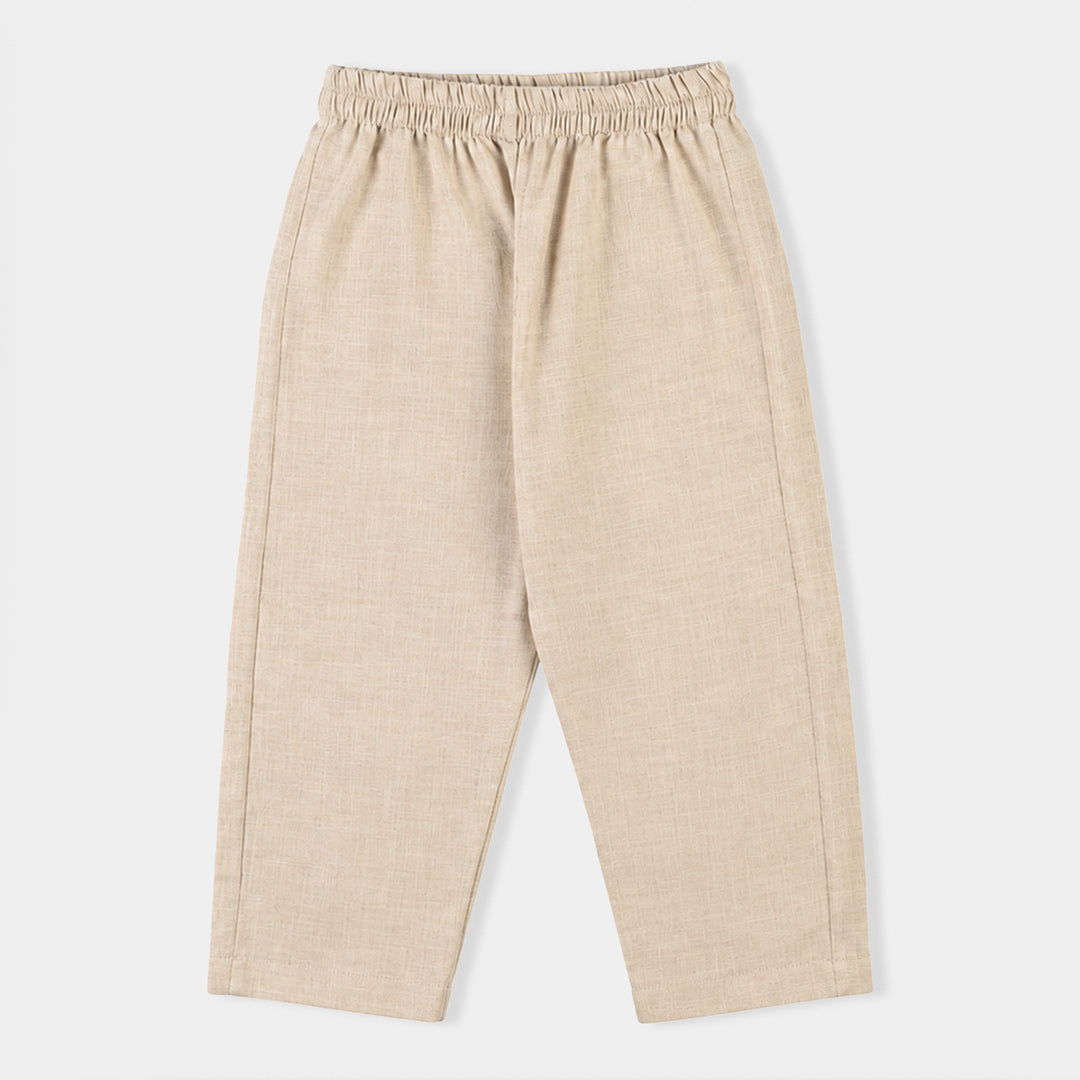 Boys Cotton Slub 3Piece Suit (Maze)-BEIGE