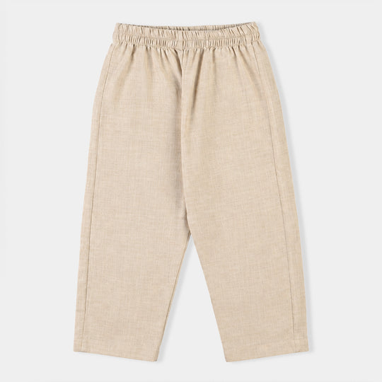 Boys Cotton Slub 3Piece Suit (Maze)-BEIGE