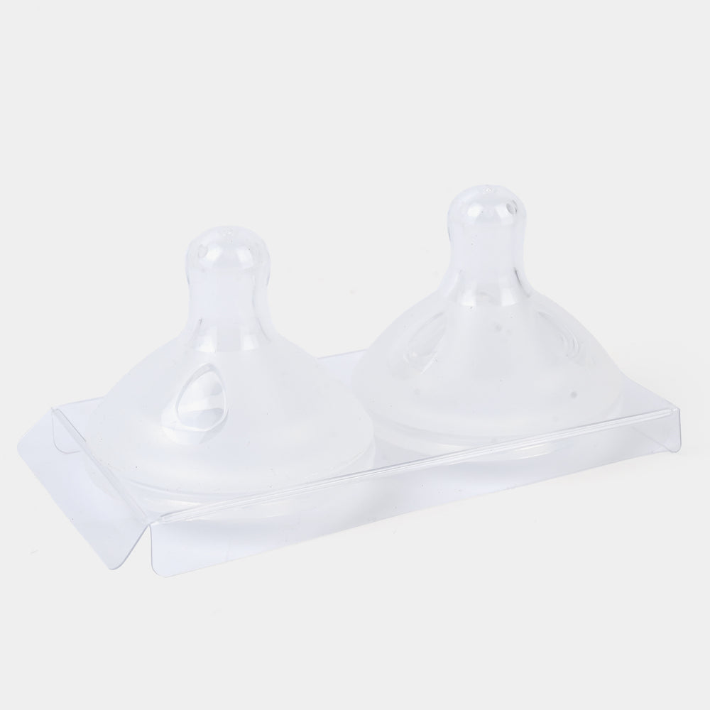 Roots Anti-Colic Wide Neck Nipple - Pack of 2 - 3 M+
