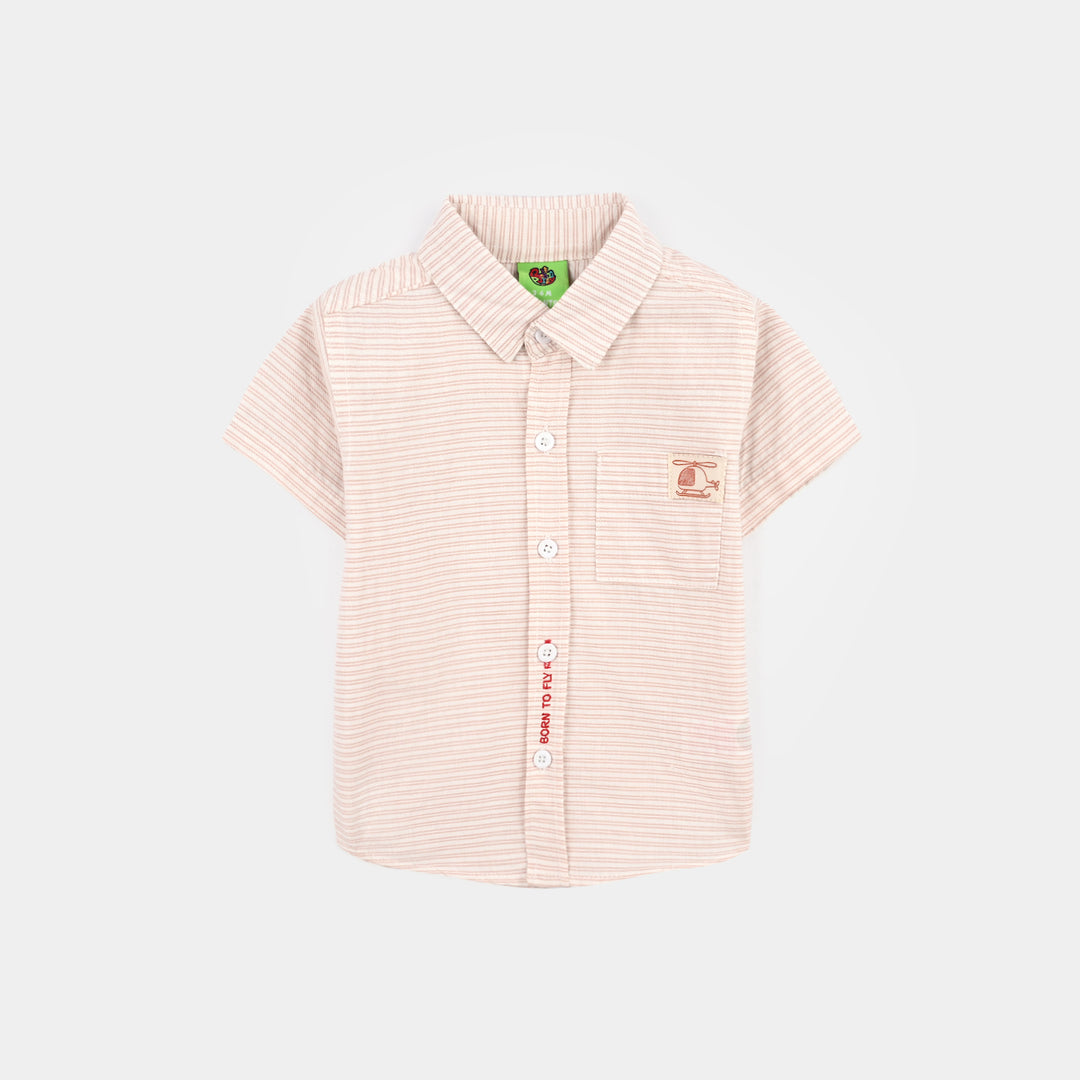 Infant Boys Yarn Dyed Casual Shirt Born To Fly-Striper