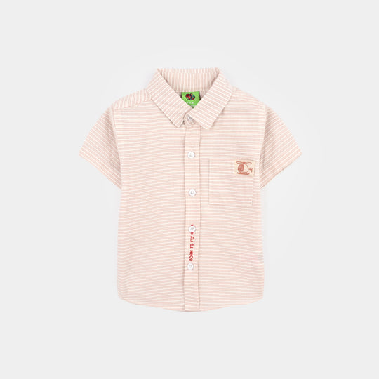Infant Boys Yarn Dyed Casual Shirt Born To Fly-Striper