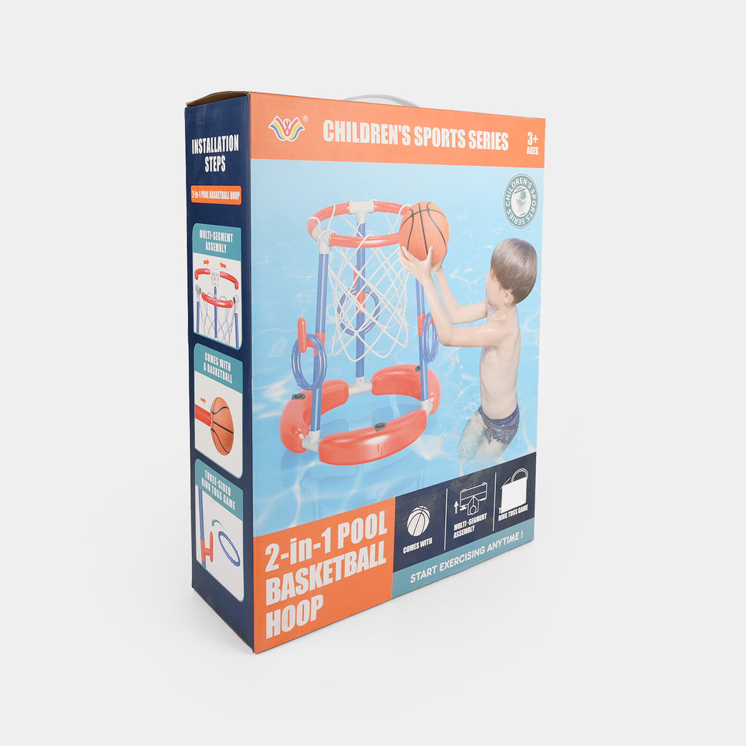2-in-1 Floating Pool Basketball & Ring Toss Set