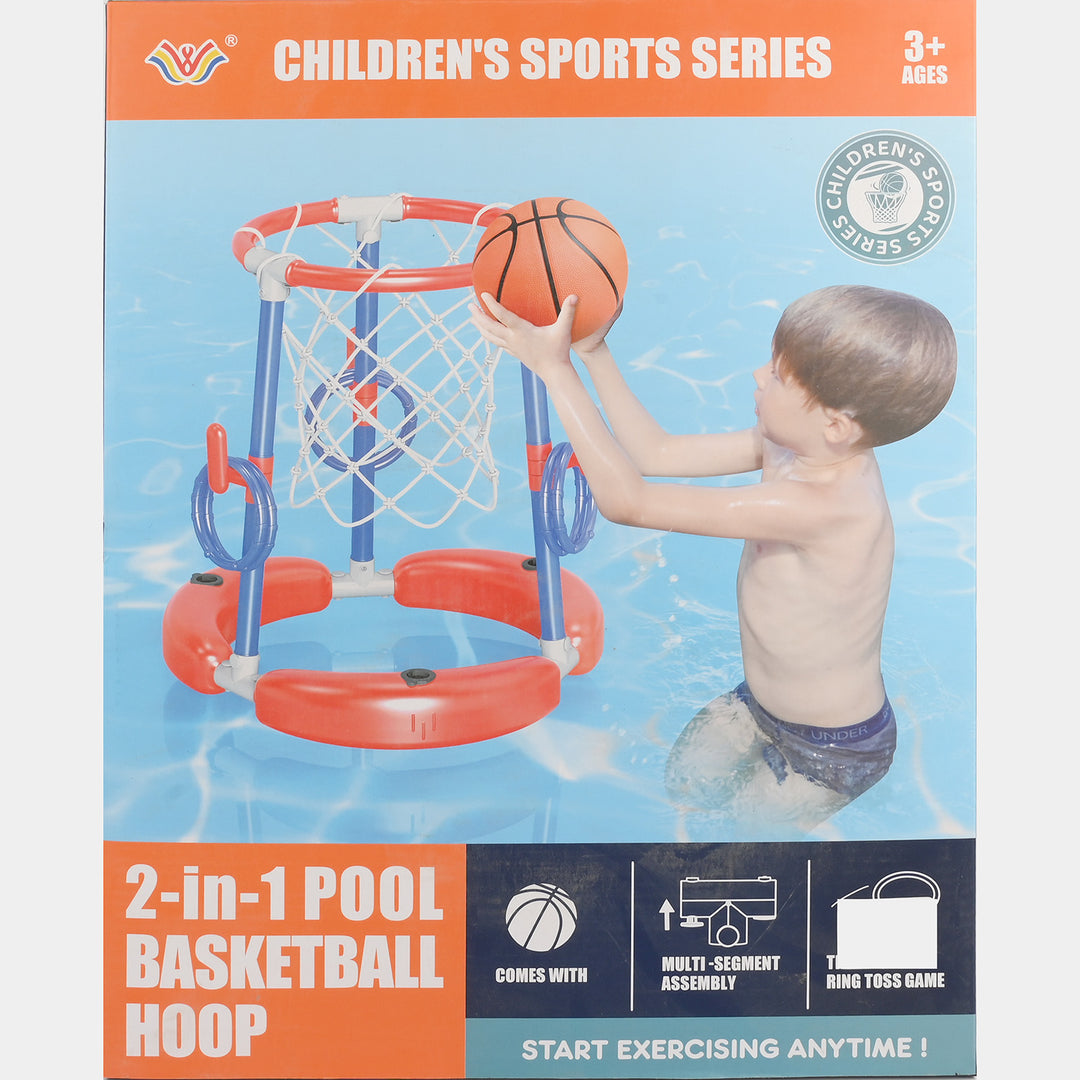 2-in-1 Floating Pool Basketball & Ring Toss Set